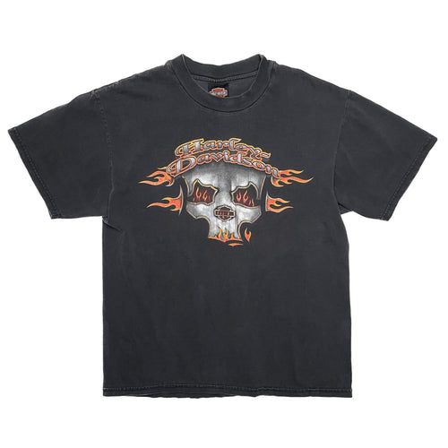 VINTAGE HARLEY SKULL AND FLAMES TEE