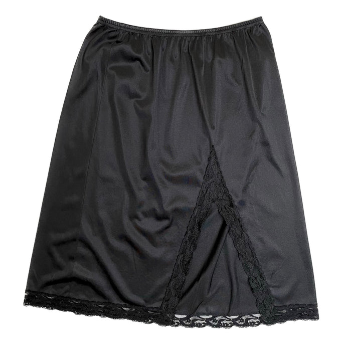 VINTAGE BLACK LACE SLIP SKIRT SIZE MEDIUM