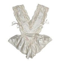 VINTAGE IVORY SATIN AND LACE TEDDY