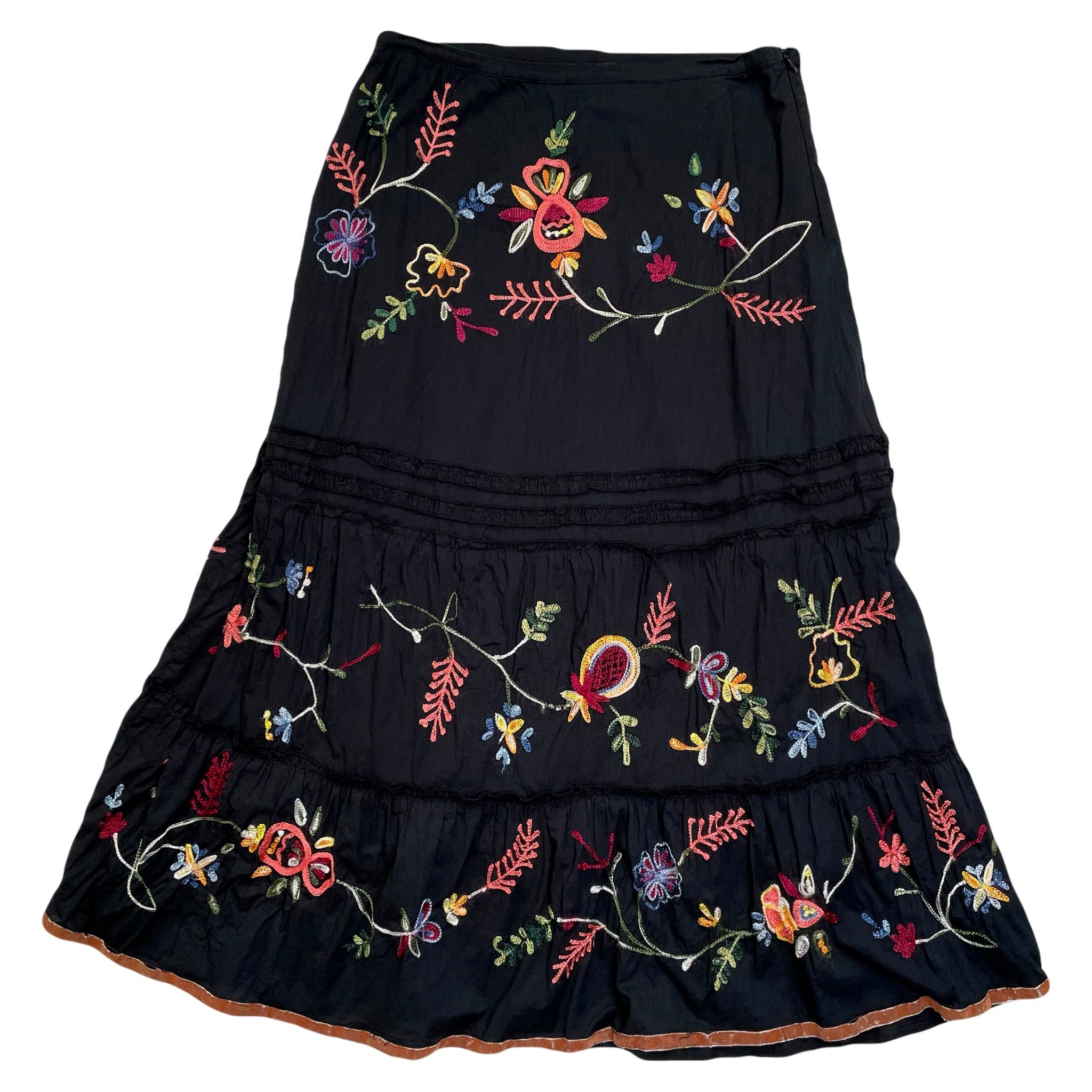 VINTAGE EMBROIDERED FLORAL SKIRT SIZE SMALL – SANFT