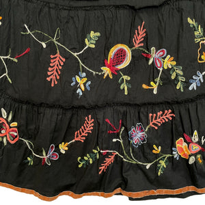 VINTAGE EMBROIDERED FLORAL SKIRT SIZE SMALL