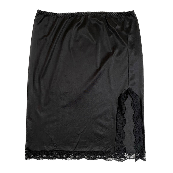 VINTAGE BLACK LACE SLIP SKIRT SIZE LARGE