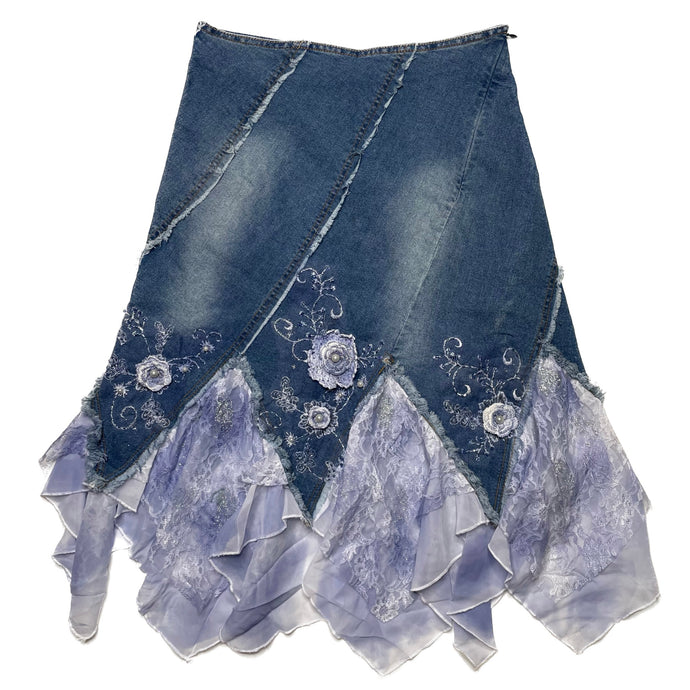 VINTAGE FAIRY DENIM MIDI SKIRT