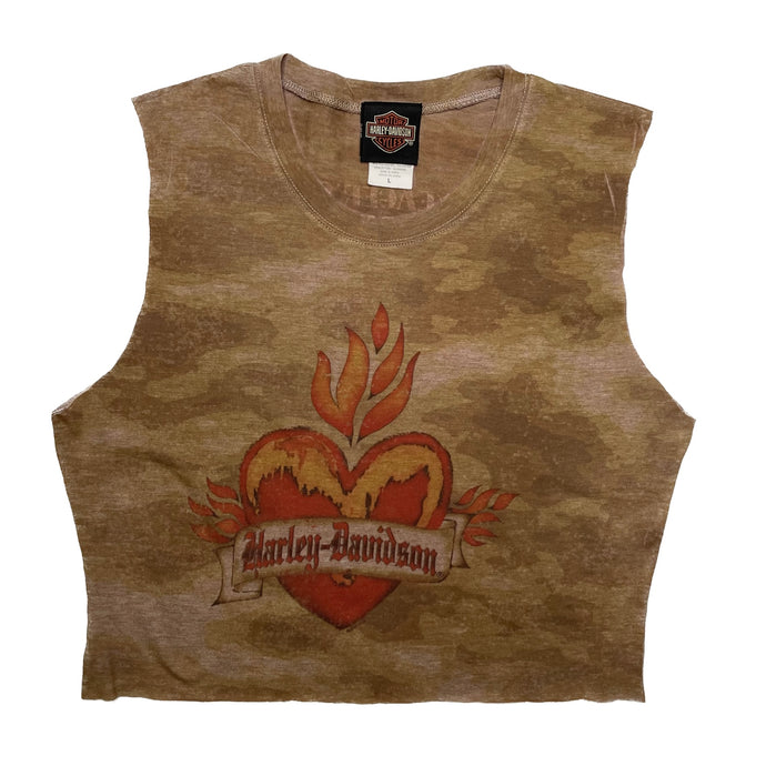 VINTAGE HARLEY CAMO CROP TANK