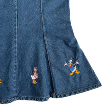 VINTAGE MICKEY AND FRIENDS EMBROIDERED DENIM MAXI SKIRT