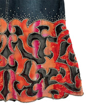 VINTAGE Y2K BEADED DENIM MIDI SKIRT