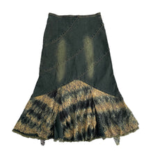 VINTAGE EMBELLISHED WHIMSY DENIM MIDI SKIRT