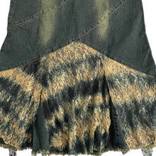 VINTAGE EMBELLISHED WHIMSY DENIM MIDI SKIRT