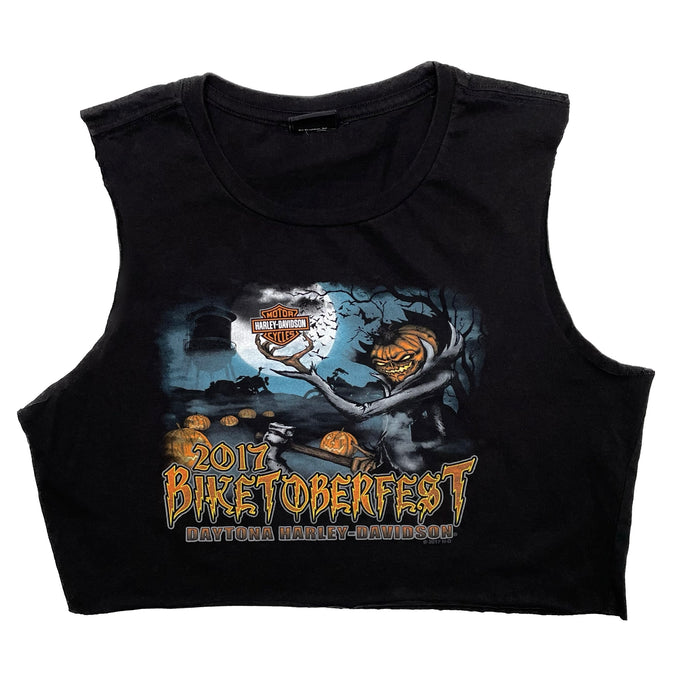 VINTAGE HALLOWEEN HARLEY CROP TANK