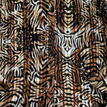 VINTAGE ANIMAL PRINT CRINKLE BELL SLEEVE BLOUSE