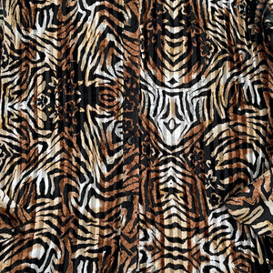 VINTAGE ANIMAL PRINT CRINKLE BELL SLEEVE BLOUSE