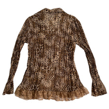 VINTAGE LEOPARD LACE RUFFLE BLOUSE