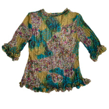 VINTAGE PRINTED RUFFLE BLOUSE