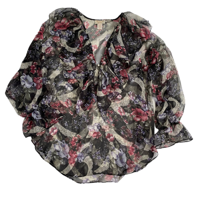 VINTAGE VICTORIA’S SECRET FLORAL RUFFLE BLOUSE