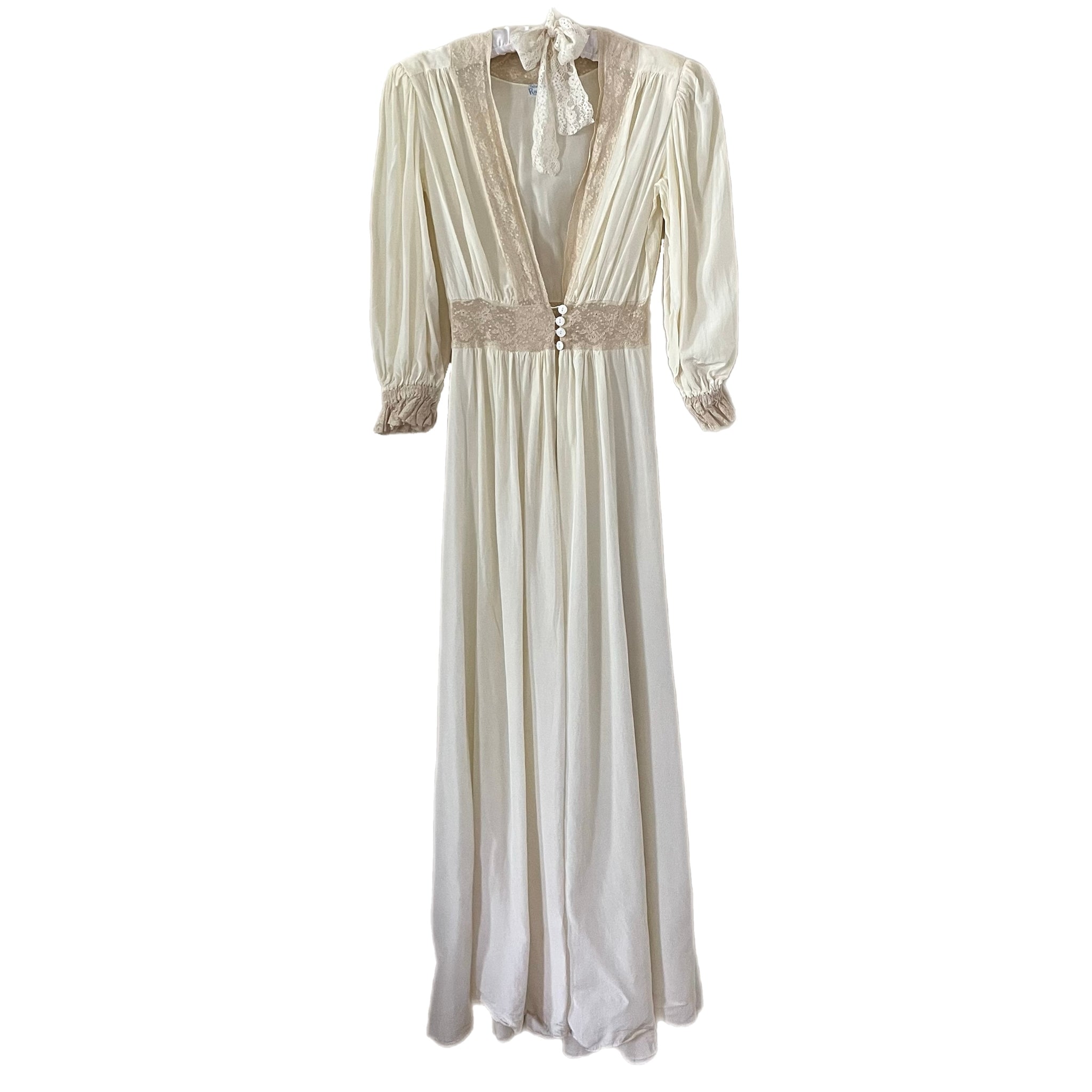 VINTAGE 40'S LACE ROBE DRESSING GOWN – SANFT VINTAGE 40'S LACE ROBE DRESSING GOWN – SANFT