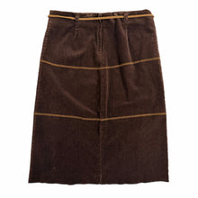 VINTAGE CORDUROY AND SUEDE MIDI SKIRT