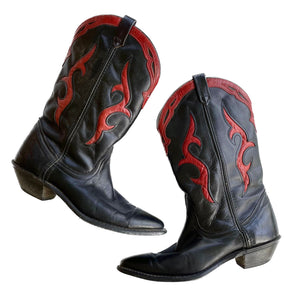 VINTAGE RED AND BLACK COWBOY BOOTS