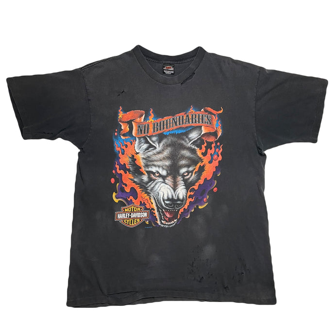 VINTAGE 90’S DISTRESSED HARLEY WOLF TEE