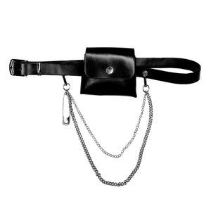 SAFETY PIN CHAIN BELT BAG
