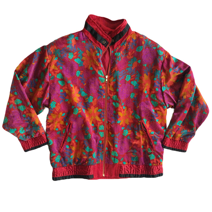 VINTAGE FLORAL WINDBREAKER JACKET