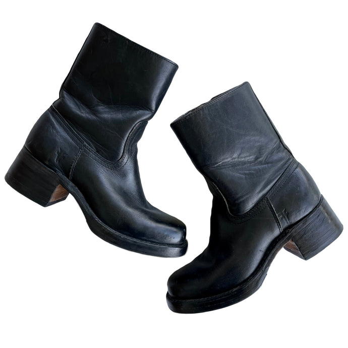 VINTAGE FRYE SHORT CAMPUS ZIP BOOTS