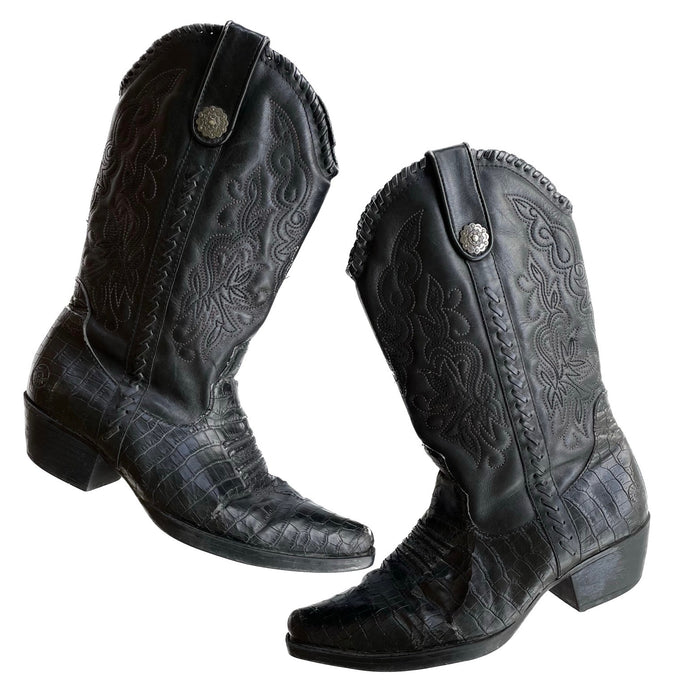 VINTAGE BLACK COWBOY BOOTS