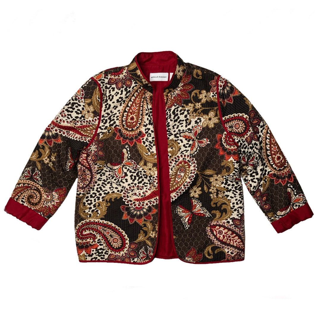 VINTAGE QUILTED PAISLEY AND LEOPARD JACKET