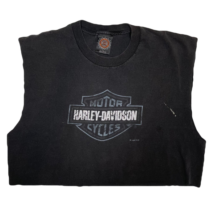 VINTAGE DISTRESSED HARLEY LOGO CROP TANK