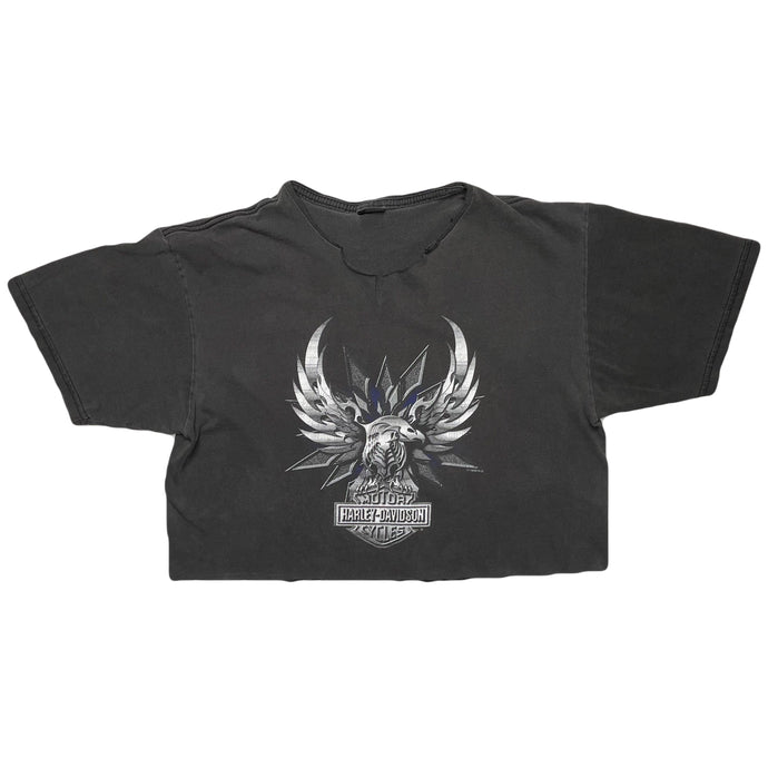 VINTAGE 90’S HARLEY CHROME EAGLE CROP TEE