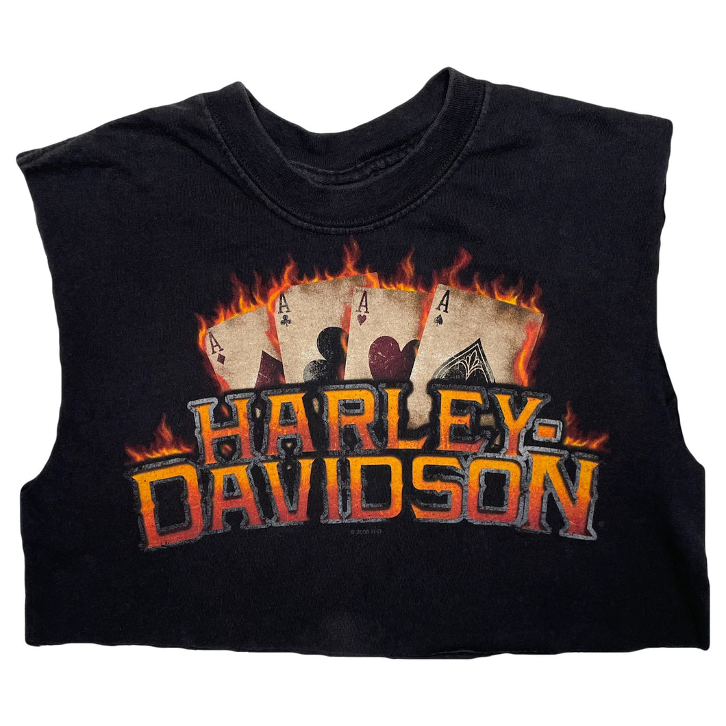 VINTAGE HARLEY PLAYING WITH FIRE CROP TANK