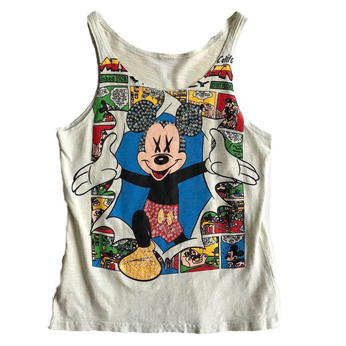 VINTAGE EMBELLISHED COMIC MICKEY TANK