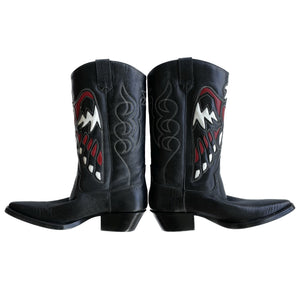 VINTAGE RED AND BLACK THUNDERBIRD COWBOY BOOTS