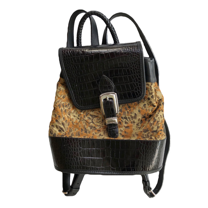 VINTAGE CHEETAH PRINT LEATHER BACKPACK