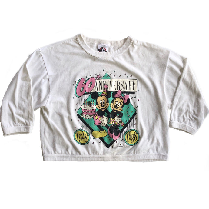 VINTAGE 80'S MICKEY & MINNIE ANNIVERSARY CROP TOP