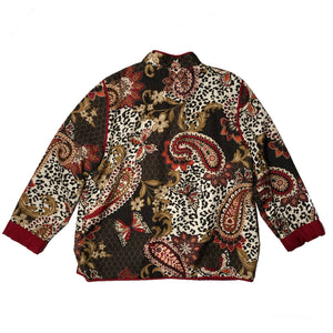 VINTAGE QUILTED PAISLEY AND LEOPARD JACKET