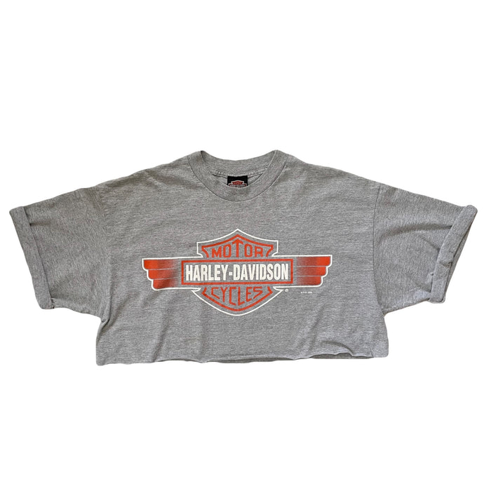 VINTAGE 1999 HARLEY LOGO CROP TEE