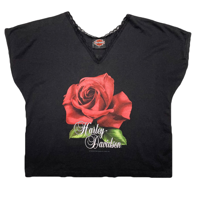 VINTAGE 90’S ROSE HARLEY TEE 3D EMBLEM