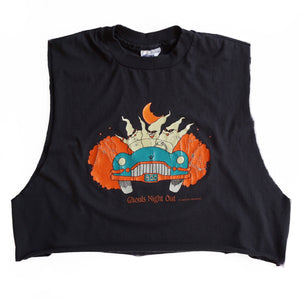 VINTAGE GHOULS NIGHT OUT CROPPED MUSCLE TEE