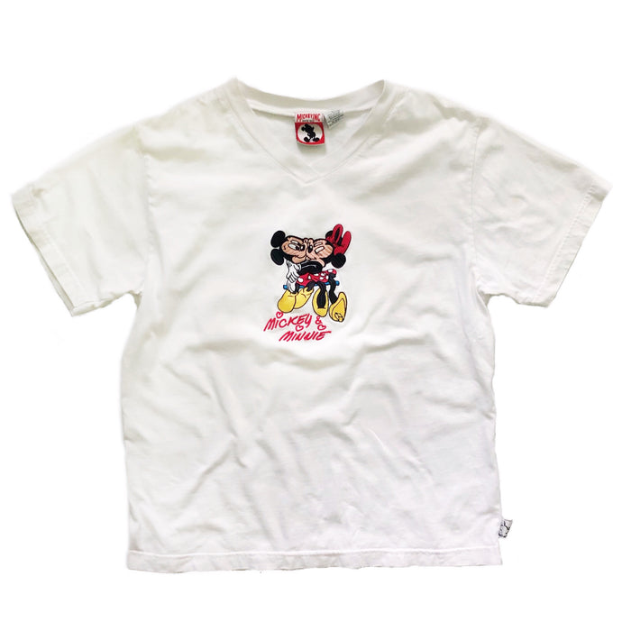 VINTAGE 90'S MICKEY & MINNIE EMBROIDERED TEE