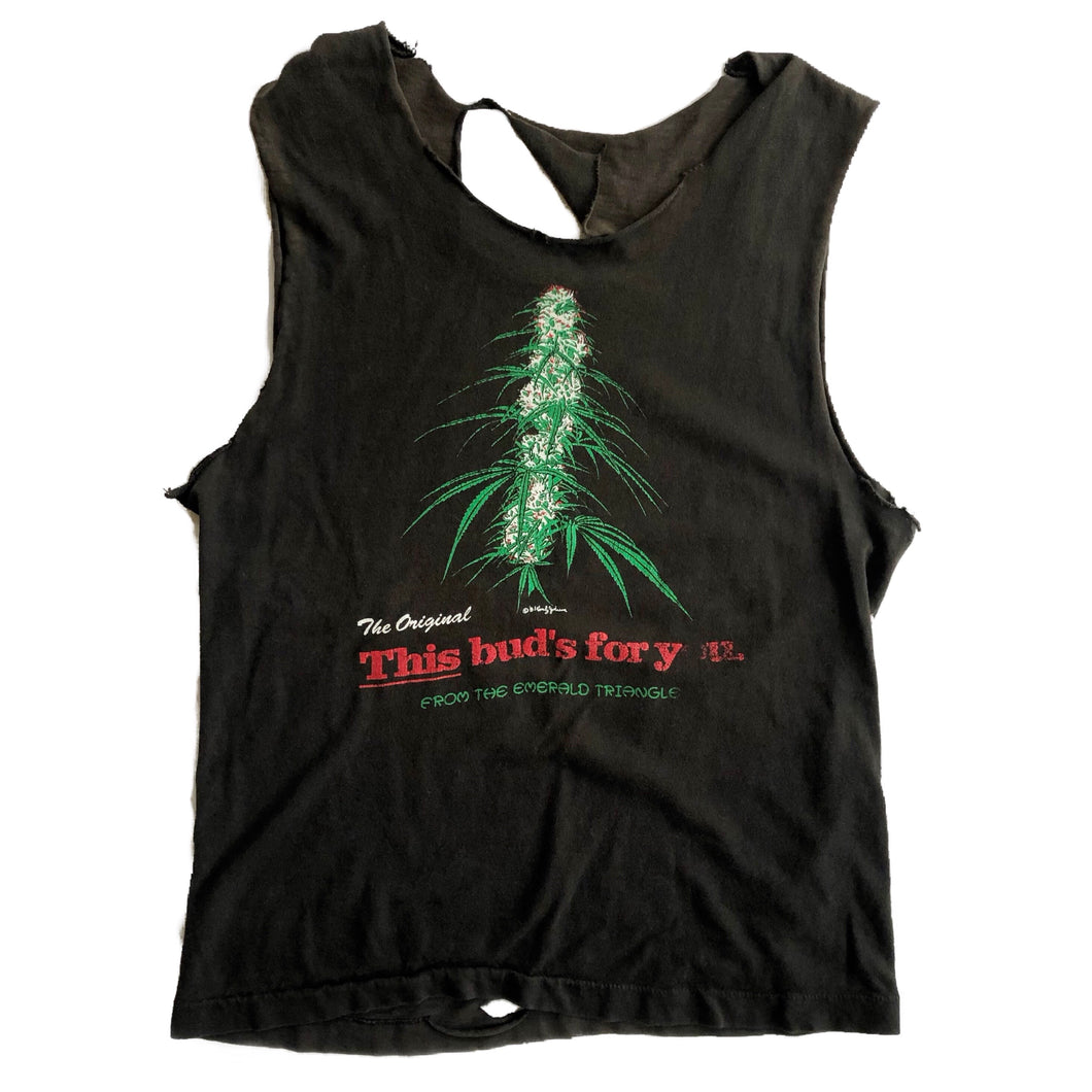 VINTAGE THIS BUDS FOR YOU TRASHED TANK