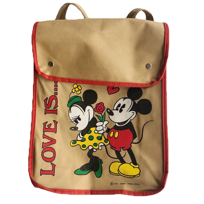 VINTAGE 70'S MICKEY & MINNIE LOVE IS SLING BACKPACK