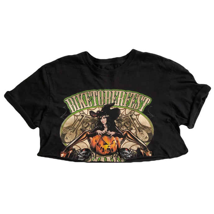 VINTAGE HALLOWEEN BIKETOBERFEST CROP TEE