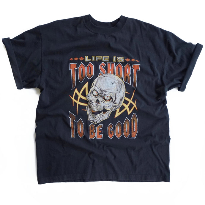 VINTAGE 90'S LIFES TOO SHORT SKULL TEE