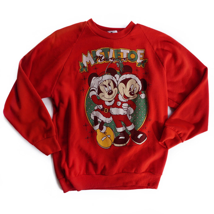 VINTAGE 90'S MISTLETOE MAGIC MICKEY & MINNIE CREWNECK