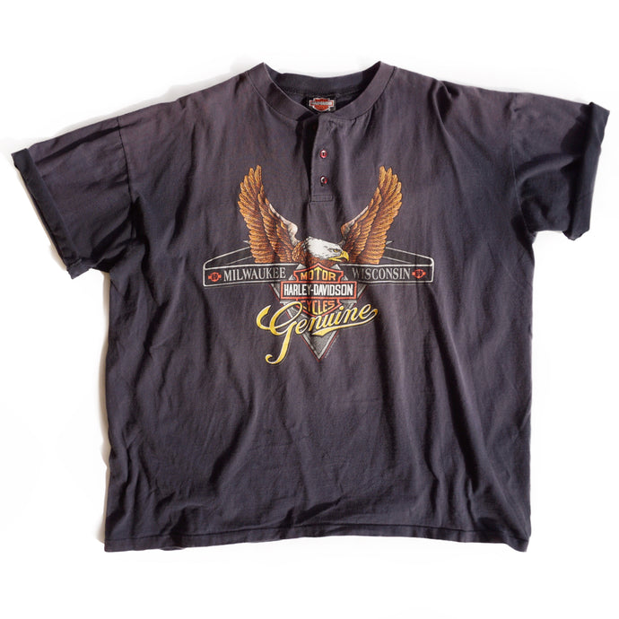 VINTAGE 90'S HARLEY HENLEY TEE