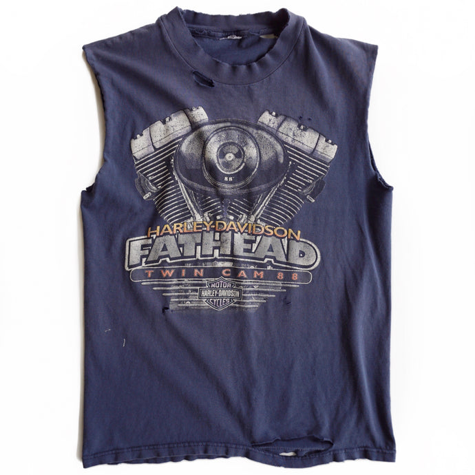 VINTAGE DISTRESSED HARLEY MUSCLE TEE