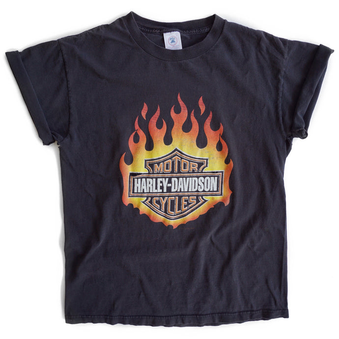 VINTAGE FLAMING HARLEY LOGO TEE