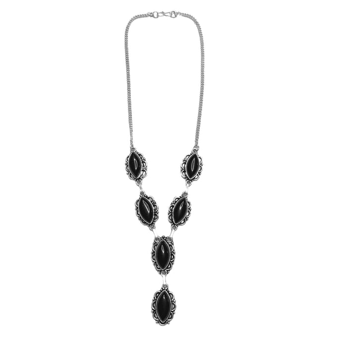 ONYX DROP NECKLACE